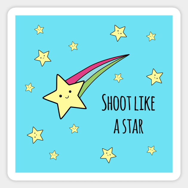 'Shoot Like A Star' Sticker by bluevolcanoshop@gmail.com